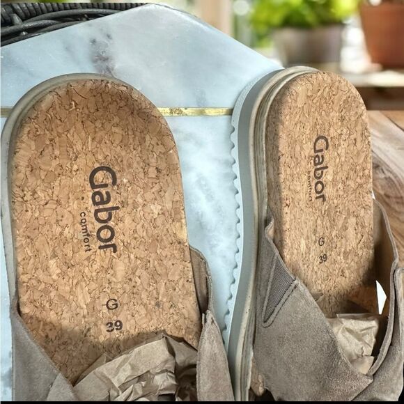 GABOR 82.851 Suede Sesame Platform Slip-on Slide Size 39 US 8.5 - Picture 12 of 15